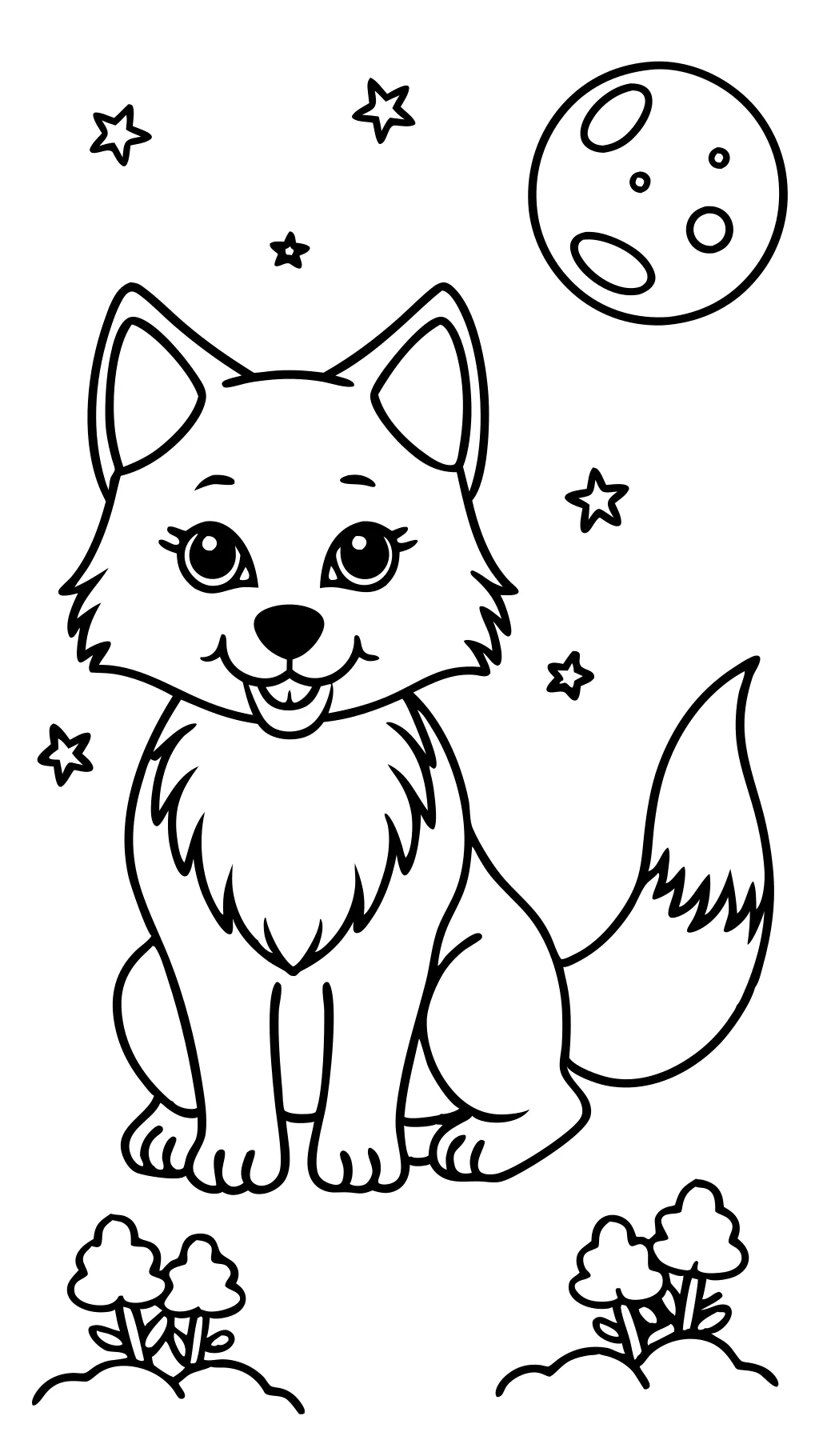 coloriages de loups mignons